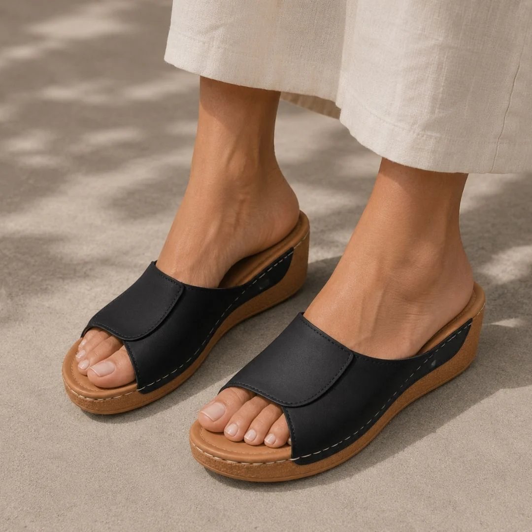 Velora™ – Ortopediske Komfort Kilehæl Sandaler