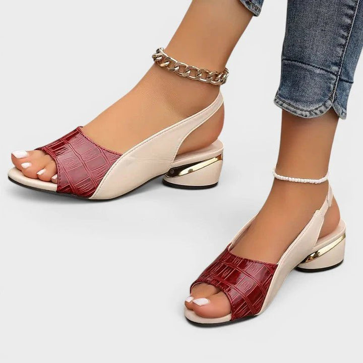 Beatrice™ – Blokkhæl Slingback Peep Toe Sandaler