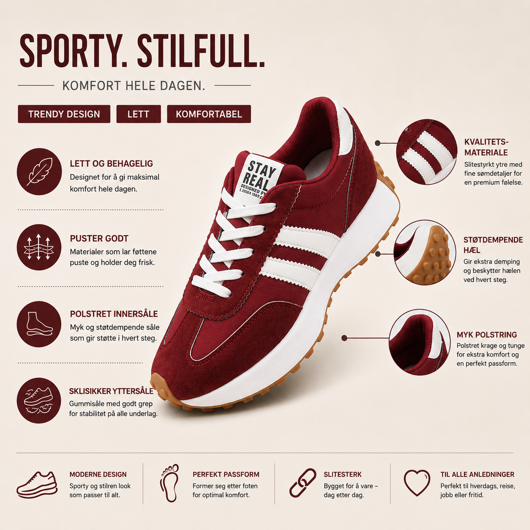 Helena™ – Snøreplattform Sneakers med grep-såle
