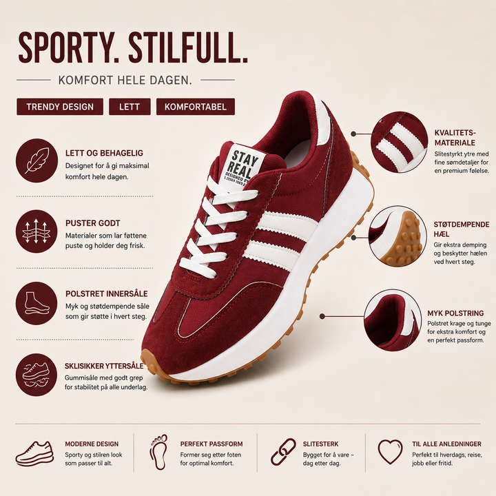 Helena™ – Snøreplattform Sneakers med grep-såle