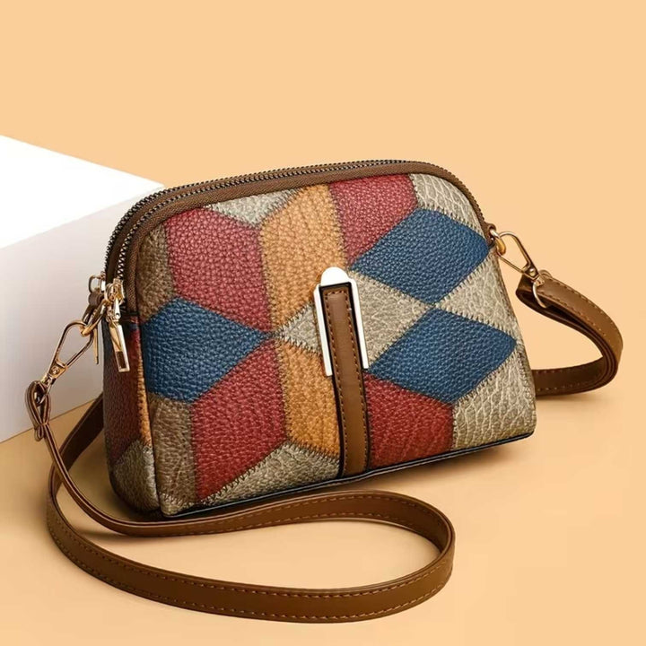 Grete™ – Patchwork crossover-veske med glidelås