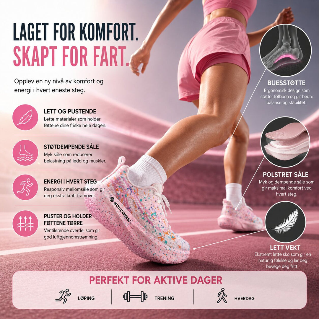 CloudStep™ – Polstrede Snørebånd Løpesko