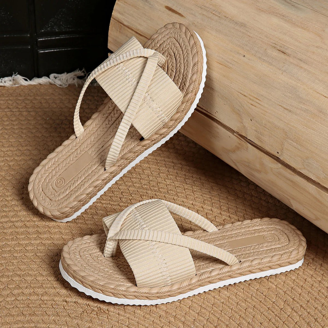 Johanne™ – Antiskli Woven Cross-Strap Sandaler