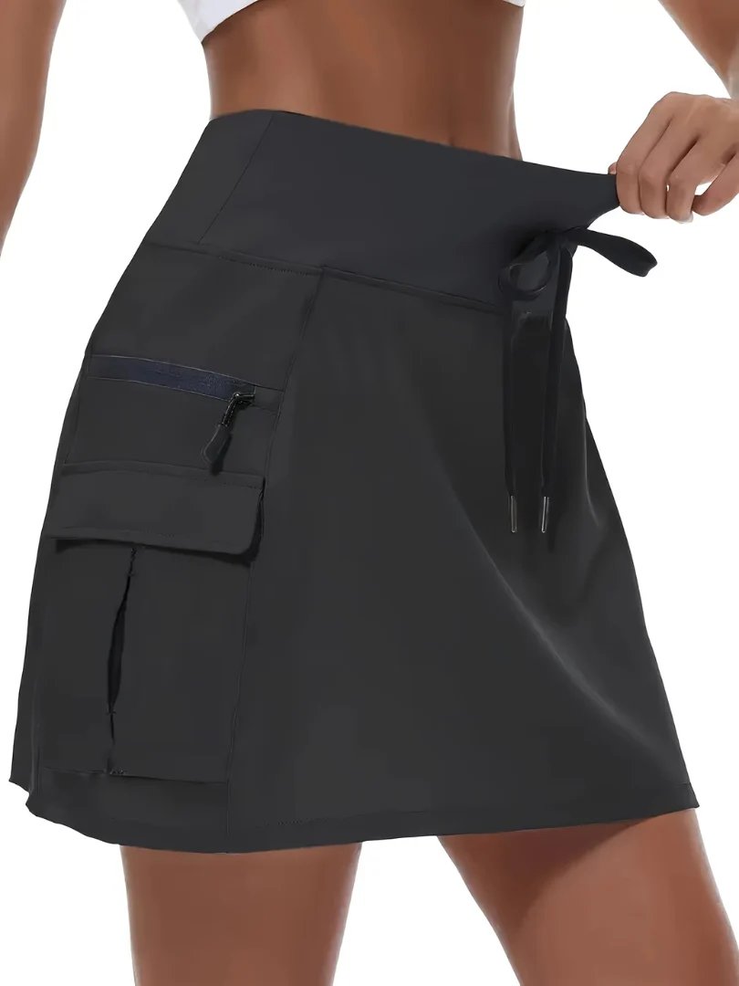 Rosa™ – Høy Midje Aktiv Skort med Lommene Med Glidelås