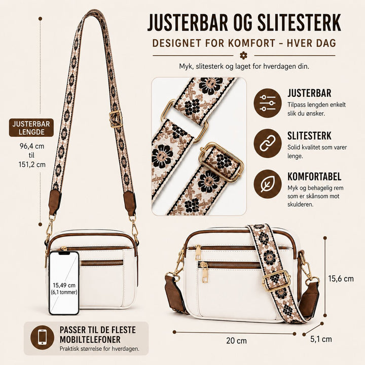Elisabeth™ – Justerbar Crossbody Skulderveske