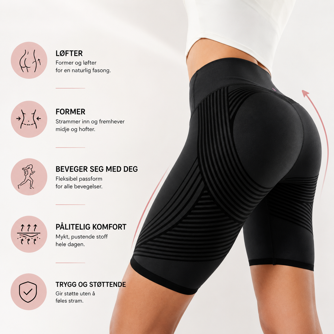 SculpFit™ – Høy midje formende sykkelshorts (1+1 GRATIS)