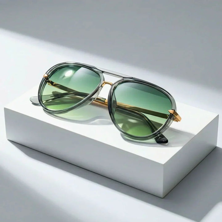 Mari™ – Retro Dobbel-Bro Aviator Solbriller
