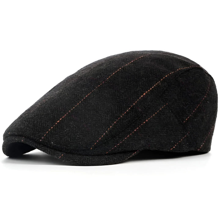 Mikkel™ – Strukturert herringbone flat cap med justerbar stropp