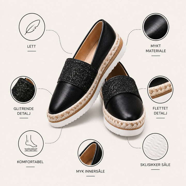 Karine™ – Glitrende Wedge Slip-On Sneakers