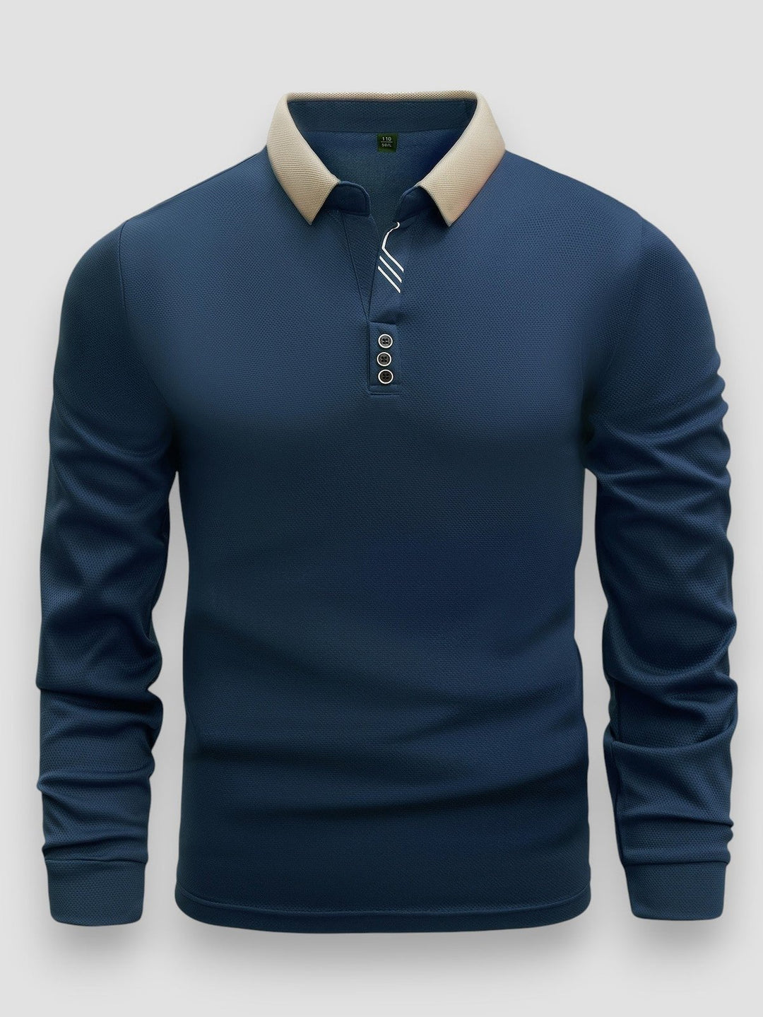 Casper™ – Langermet Polo Skjorte med Kontrasterende Krage
