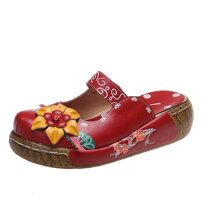 Rosa™ – Håndlagde blomsterbroderte komfortsåler clogs