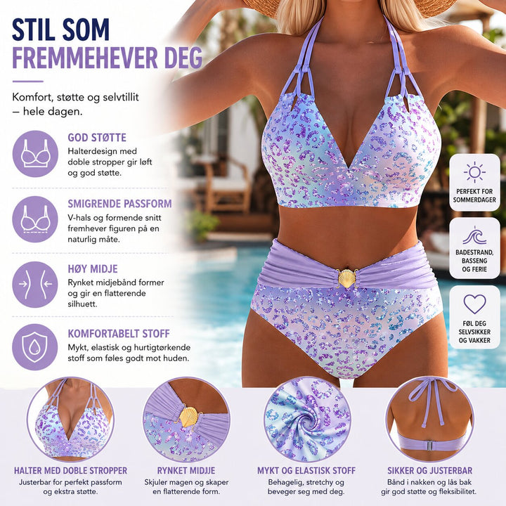 Malin™ – Halter Bikinitopp med Sjøskjell Detalj (1+1 GRATIS)