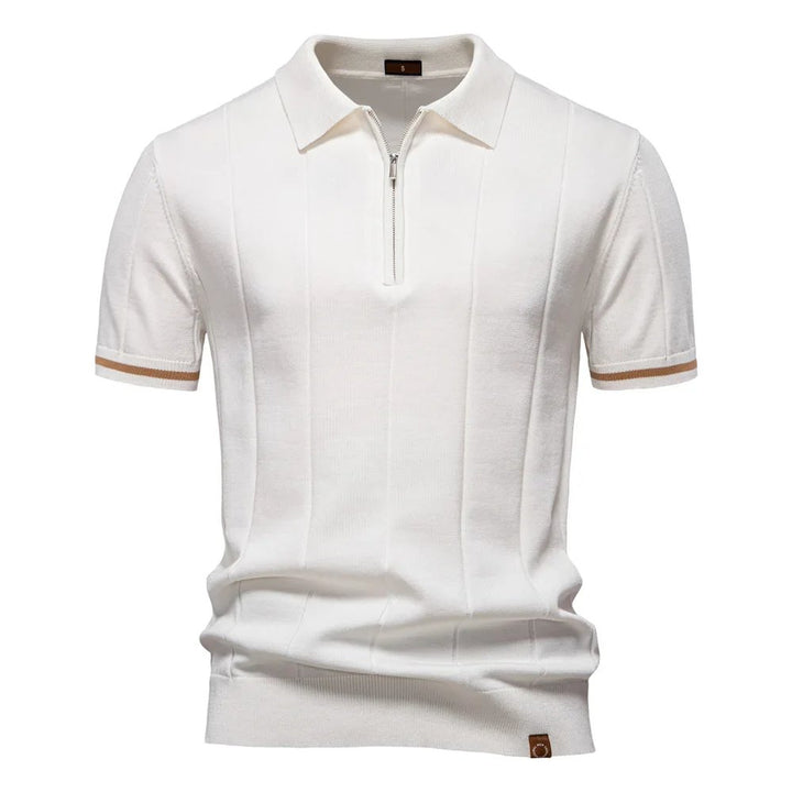 Maxim™ – Ribbete Quarter Zip Polo Shirt