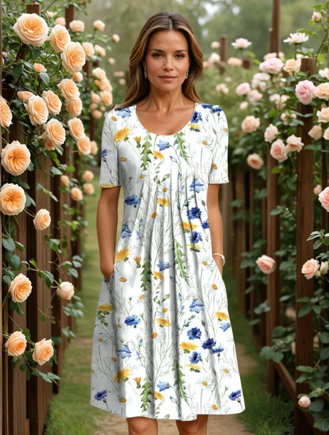 Lea™ – Kjole med Magen Kontroll og Blomstermønster