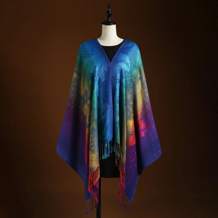 Bellina™ – Fjær Jacquard Fringed Sjall Wrap