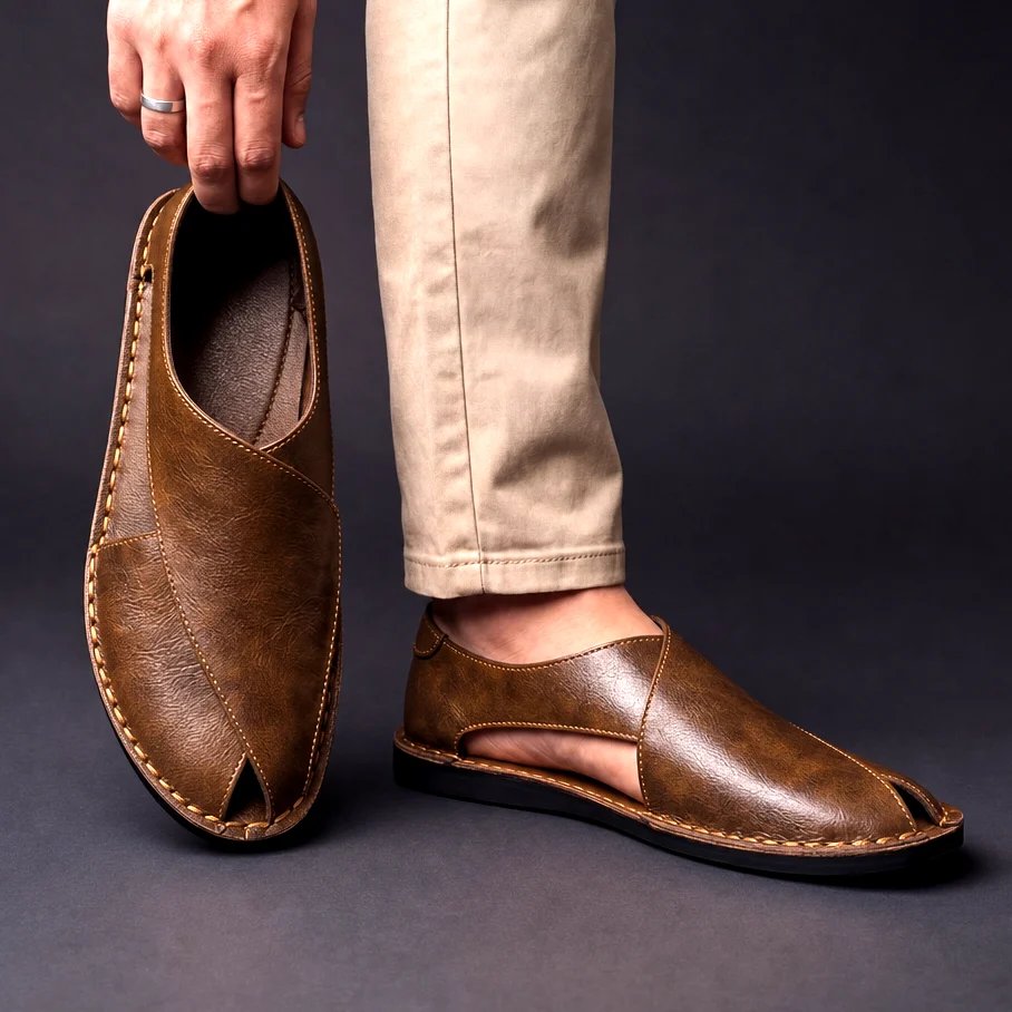 Adriano™ – Håndlagde Slip-On Peshawari Sandaler