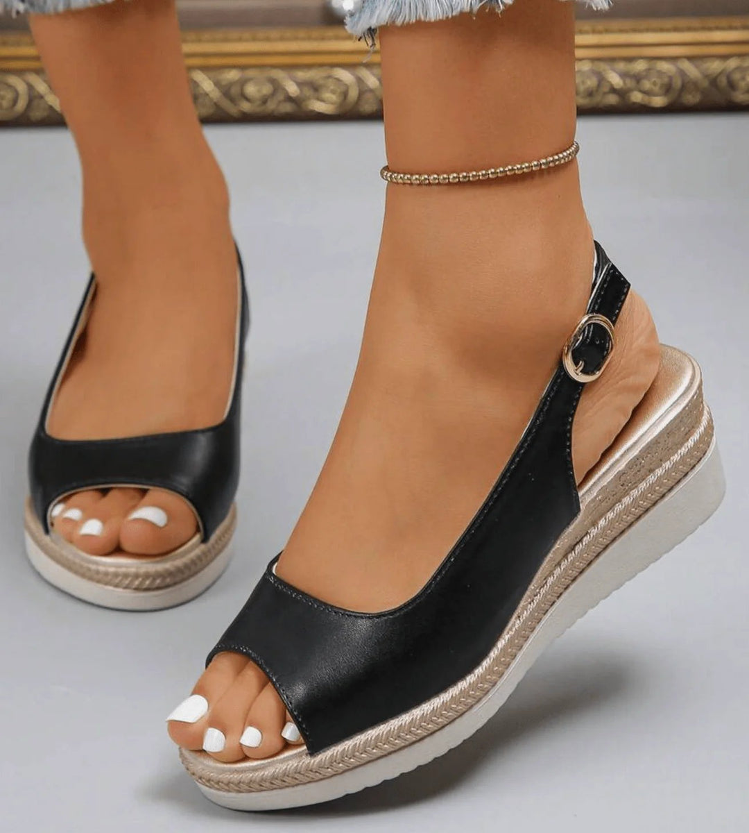 Olga™ – Ankelstropp Plattform Espadrille Sandaler