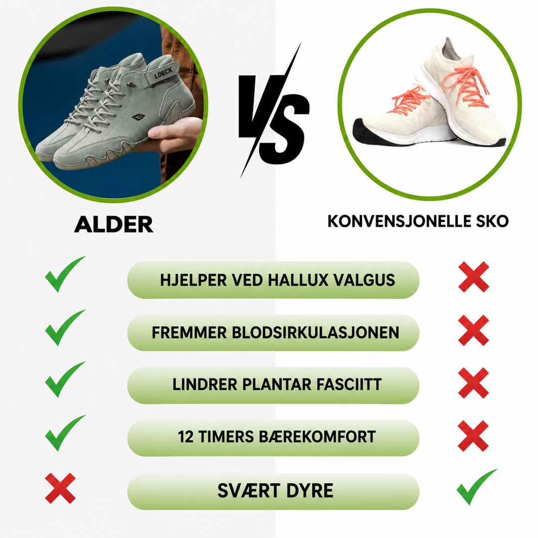Alder™ – Ortopediske sko med fotbue støtte
