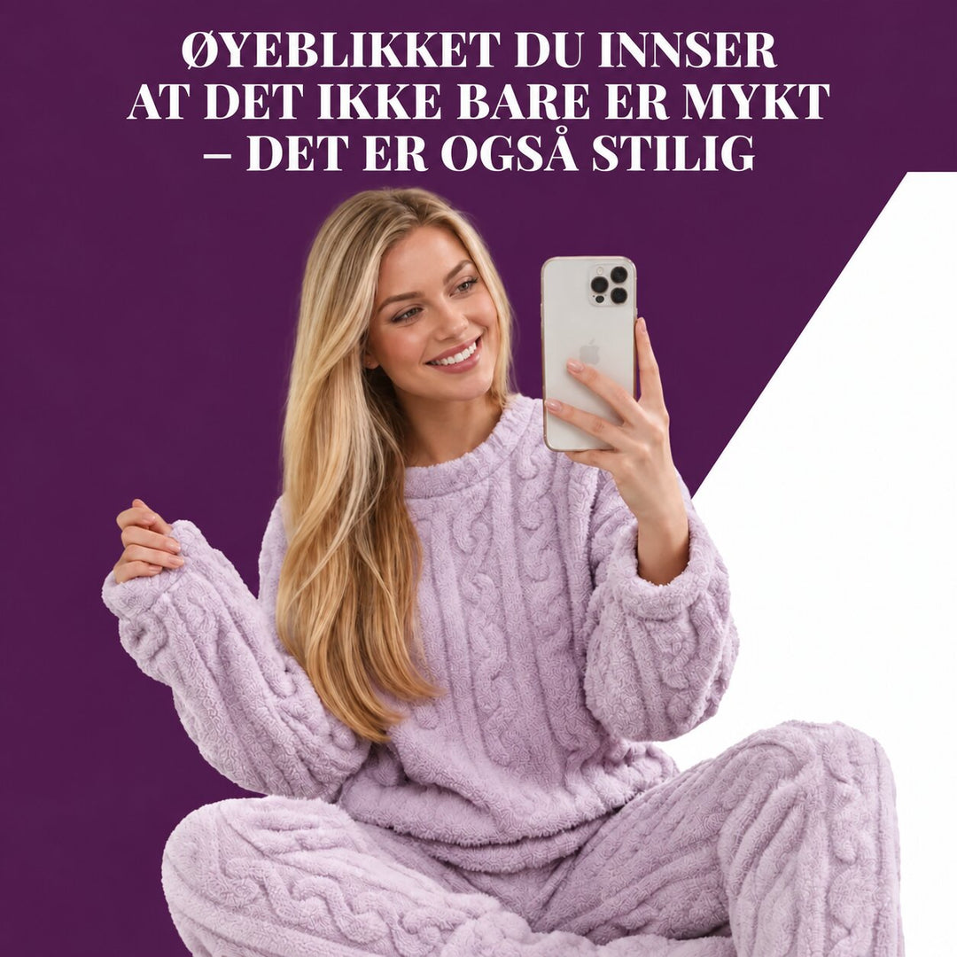 Mirelle™ – Deilig Kabelstrikket Loungewear Sett