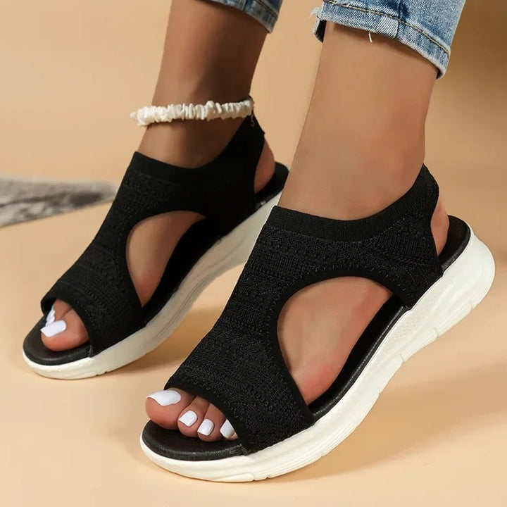 Berit™ – Pustende Strikk Slip-On Platåsandaler