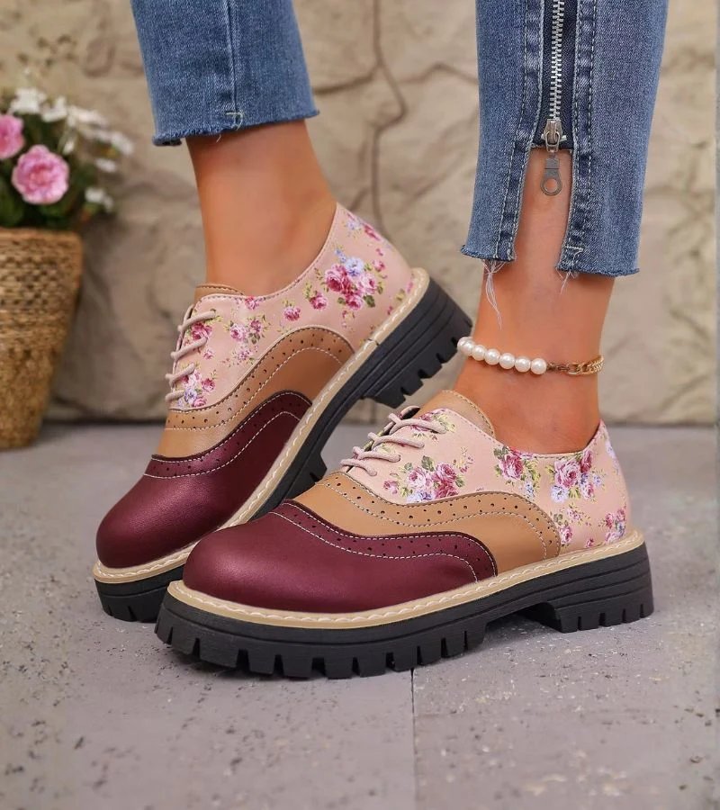 Signe™ – Blomster Spenne-Plattform Brogues