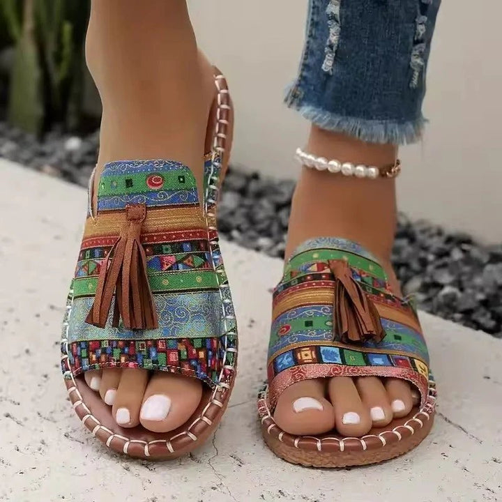 Inger™ – Bohemske broderte dusk espadrillosandaler