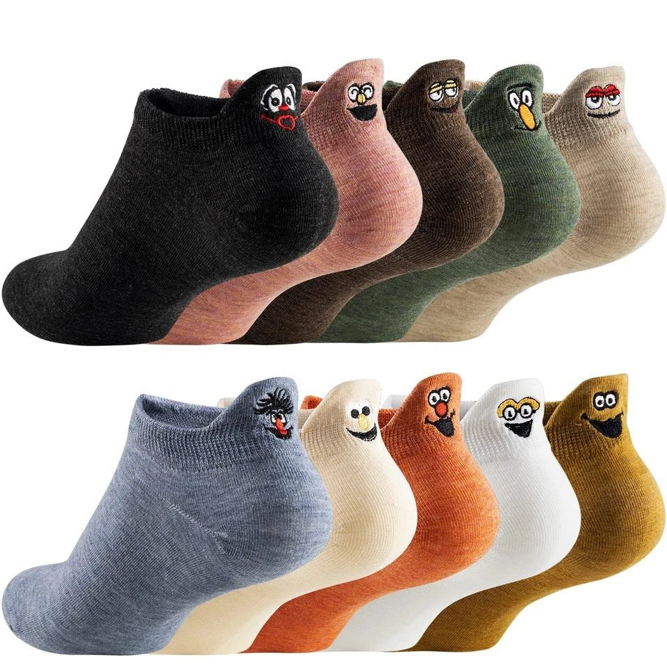 HappyFeet™ – Broderte karaktersokker ankel 10-pack