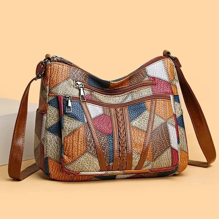 Annika™ – Geometrisk Patchwork Crossbody Skulderveske