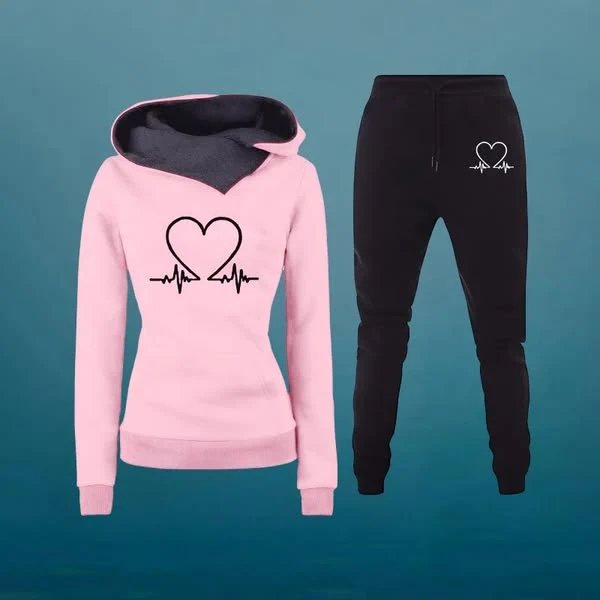 HeartBeat™ – Hettegenser med hjerteprint og loungewear-sett