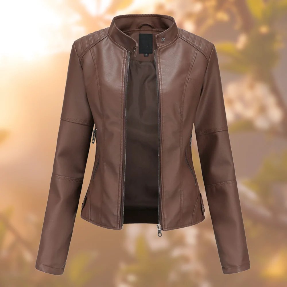 Karina™ – Luksuriøs Zip-Up Moto Jakke