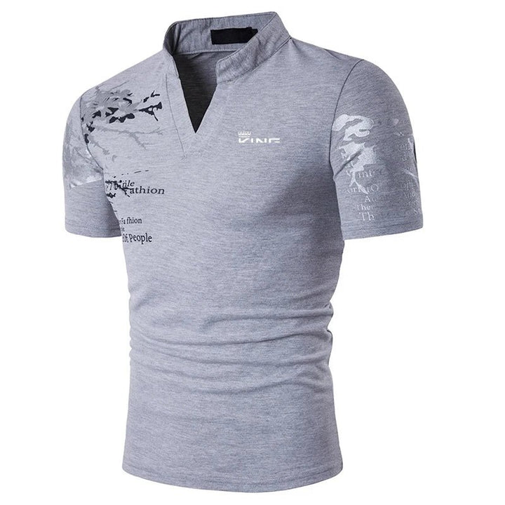 Markus™ – | Dristig grafisk trykk V-hals polo skjorte