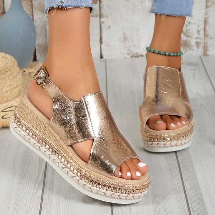 Mona™ – Spenne Stroppe Plattform Wedge Sandaler