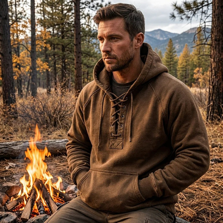 Aksel™ – Snøring Hettefleece Pullover Hoodie