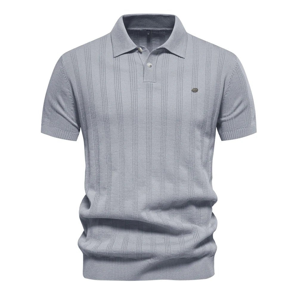 Elijah™ – | Ribbestrikket Polo-skjorte med Krage