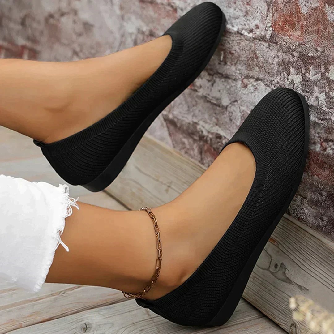 Tuva™ – | Strikkede Slip-On Komfort Ballettsko