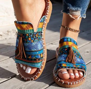 Astrid™ – Espadrillosandaler med vevde detaljer og kvaster