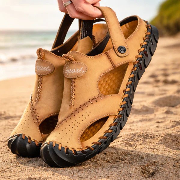 Henrik™ – Håndlagde Sandaler med Lukket Tå for Utendørsbruk