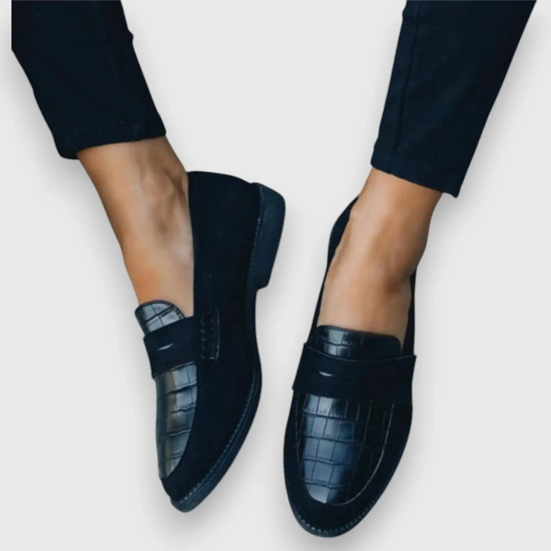 Ida™ – Krokodilleprget Slip On Loafers