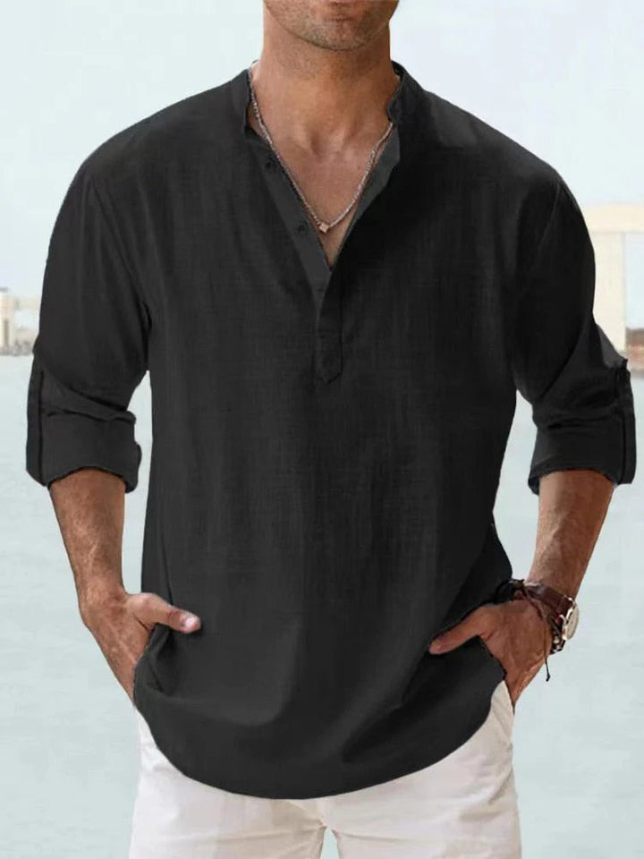 Victor™ – Henley Neck Pustende Langermet Skjorte