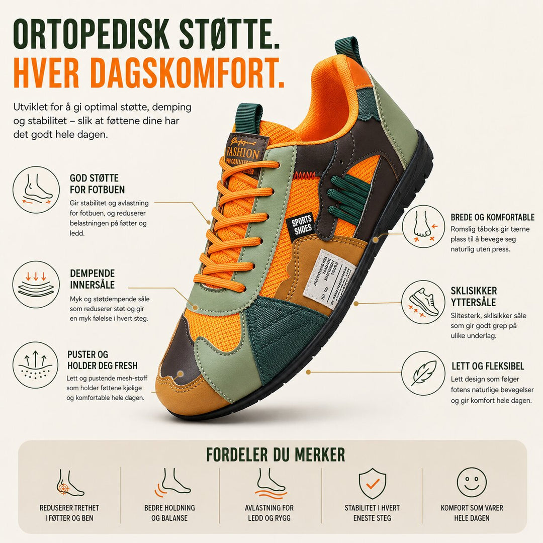 Malte™ – Retro Fargeblokk Snøresko
