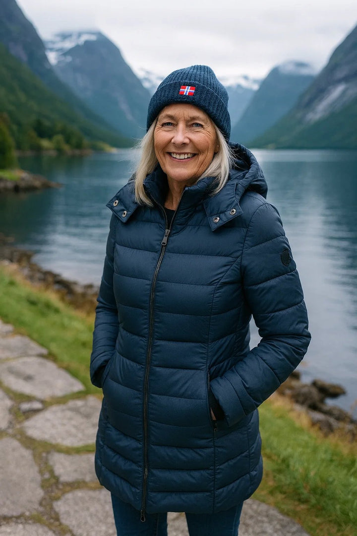 Eira™ – Hetteforet Lange Vinter Puffjakke med Quilt