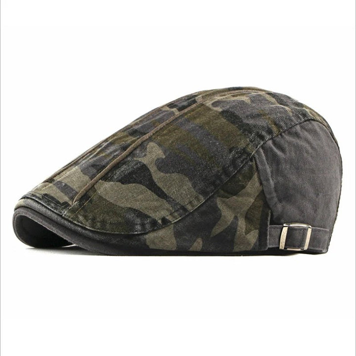 Finn™ – Justerbar Flat Cap med Messingspenne