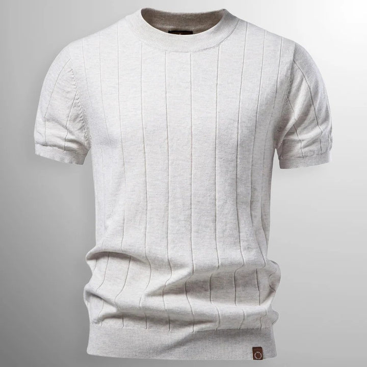 Rafael™ – Ribbete Rundhalset Kortermet Genser Tee