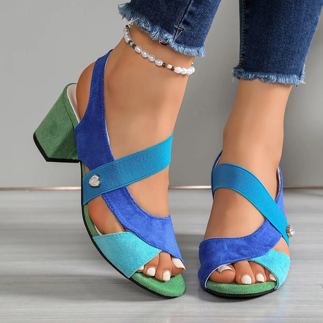 Livia™ – Ortopediske blokkhelte sandaler med kryssremmer