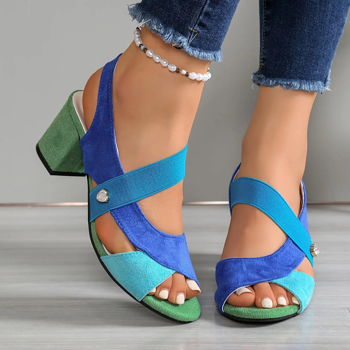 Livia™ – Ortopediske blokkhelte sandaler med kryssremmer