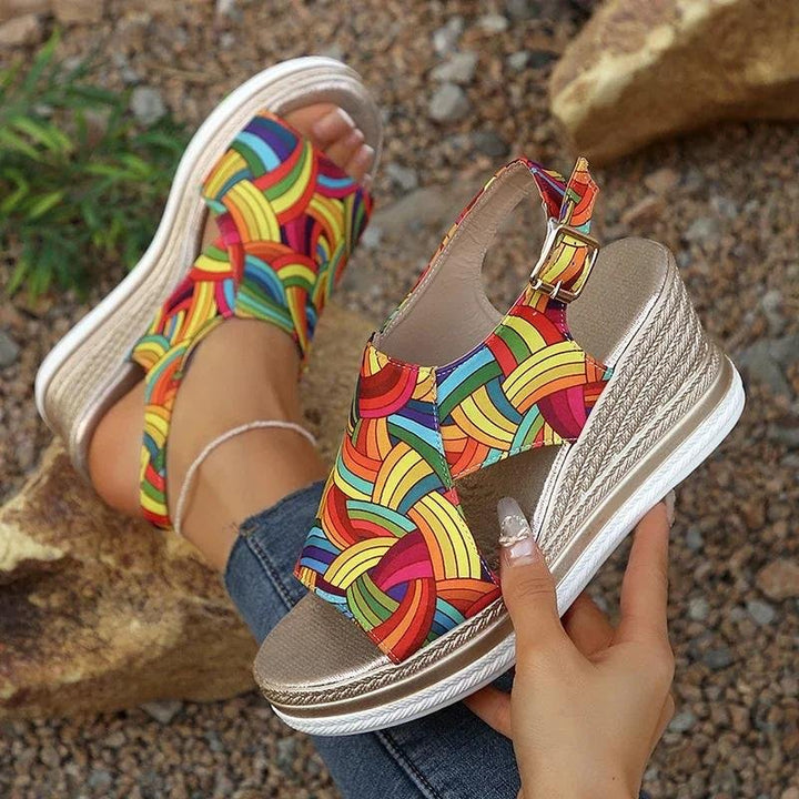 Wendy™ – Spenne Stropp Plattform Wedge Sandaler