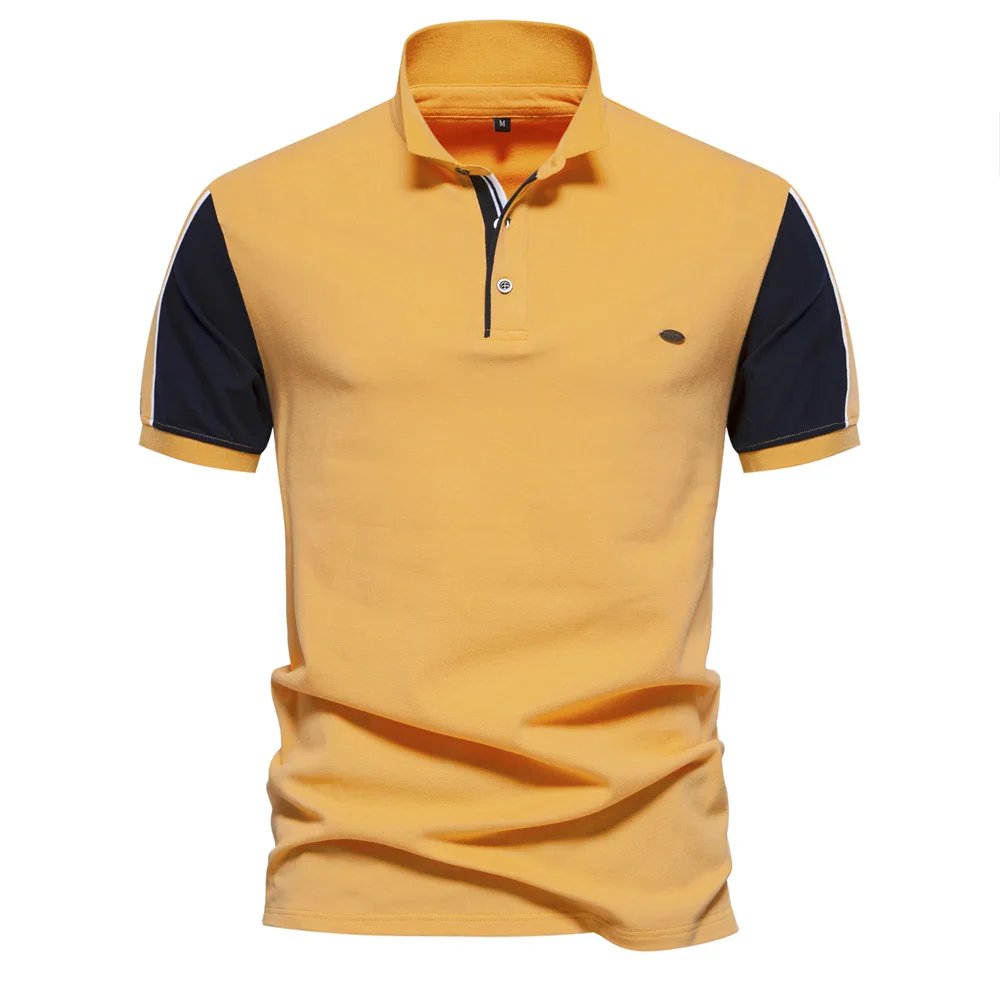 Thomas™ – | Kontrast Ermeløs Kortermet Poloshirt