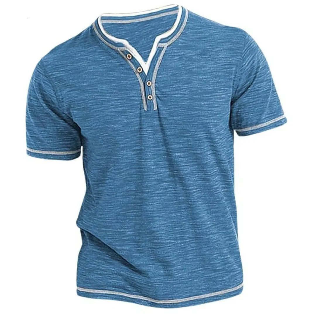 Adrian™ – Henley Kortermet Uformell T-skjorte