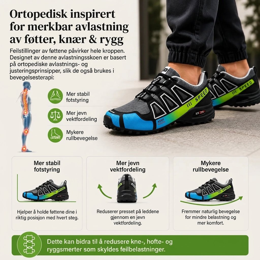 OrthoTrekker™ – | Antiskli Ergonomiske Tur- og Fottur Sko