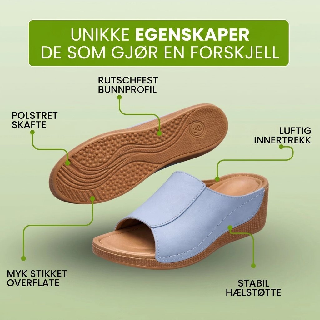 Velora™ – Ortopediske Komfort Kilehæl Sandaler